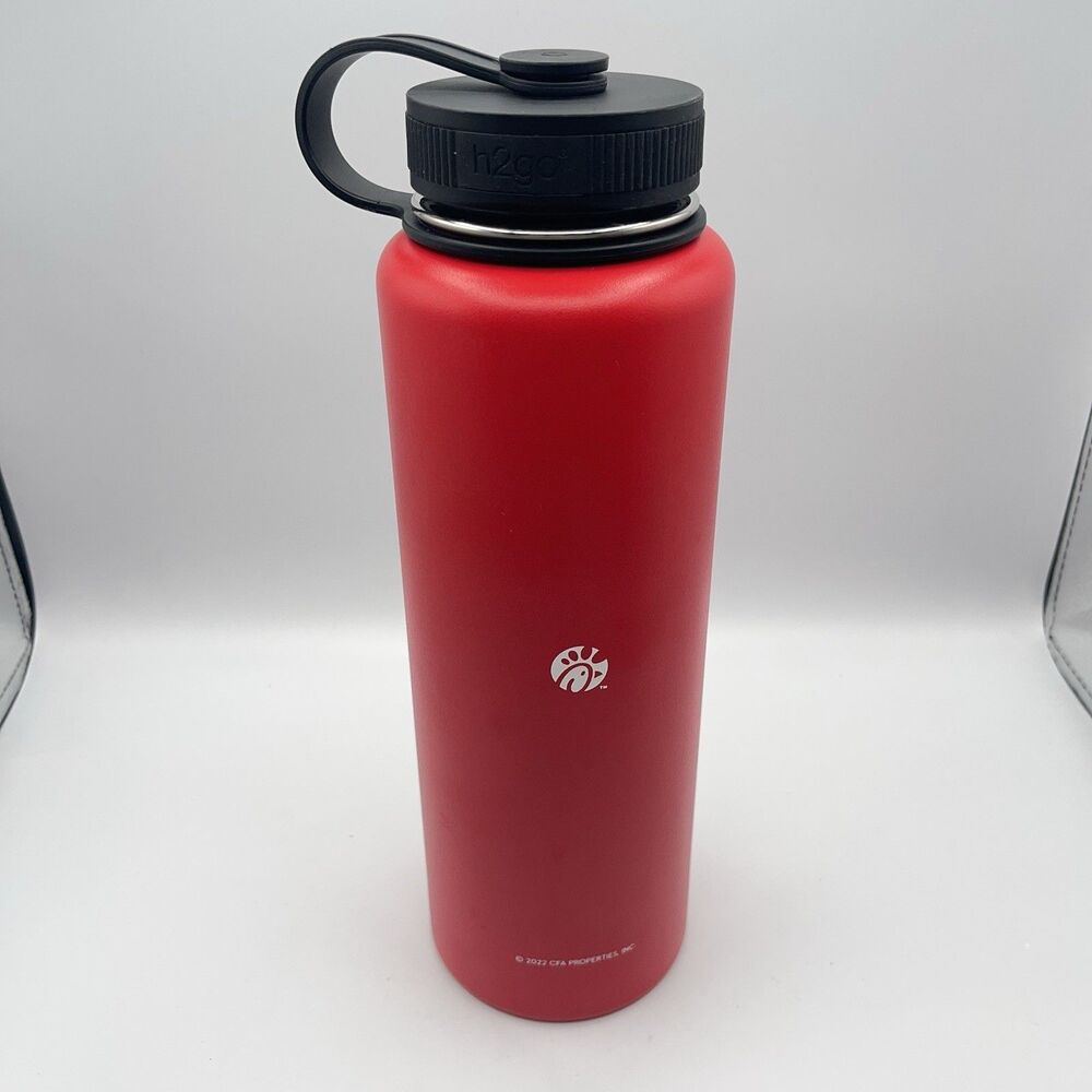 Chick-fil-A Water Bottle Venture h2go Wide Mouth 40oz, 11” Stainless Steel